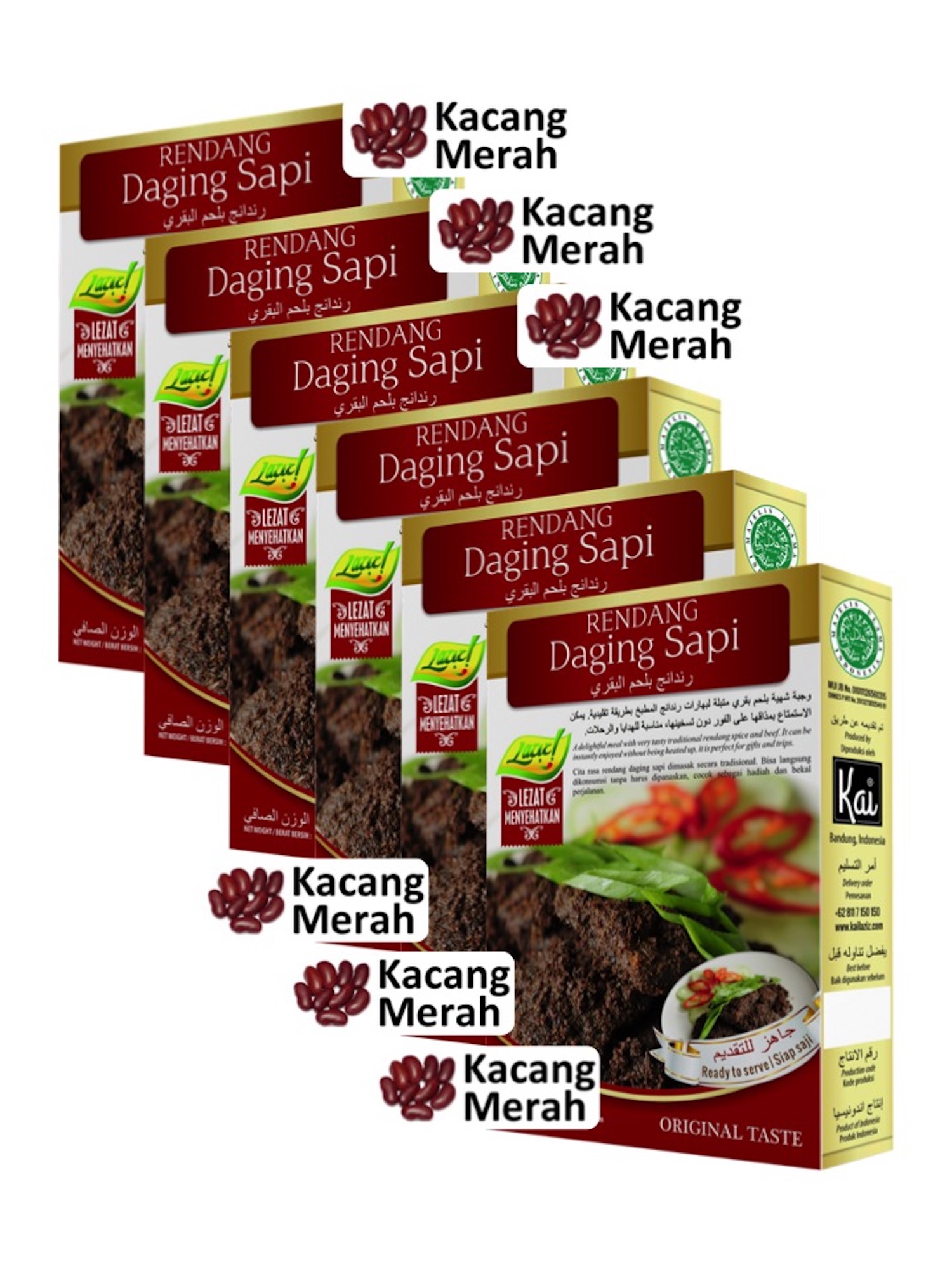 PAKET HEMAT 6 RENDANG DAGING SAPI KACANG MERAH KAI LAZIZ FOOD