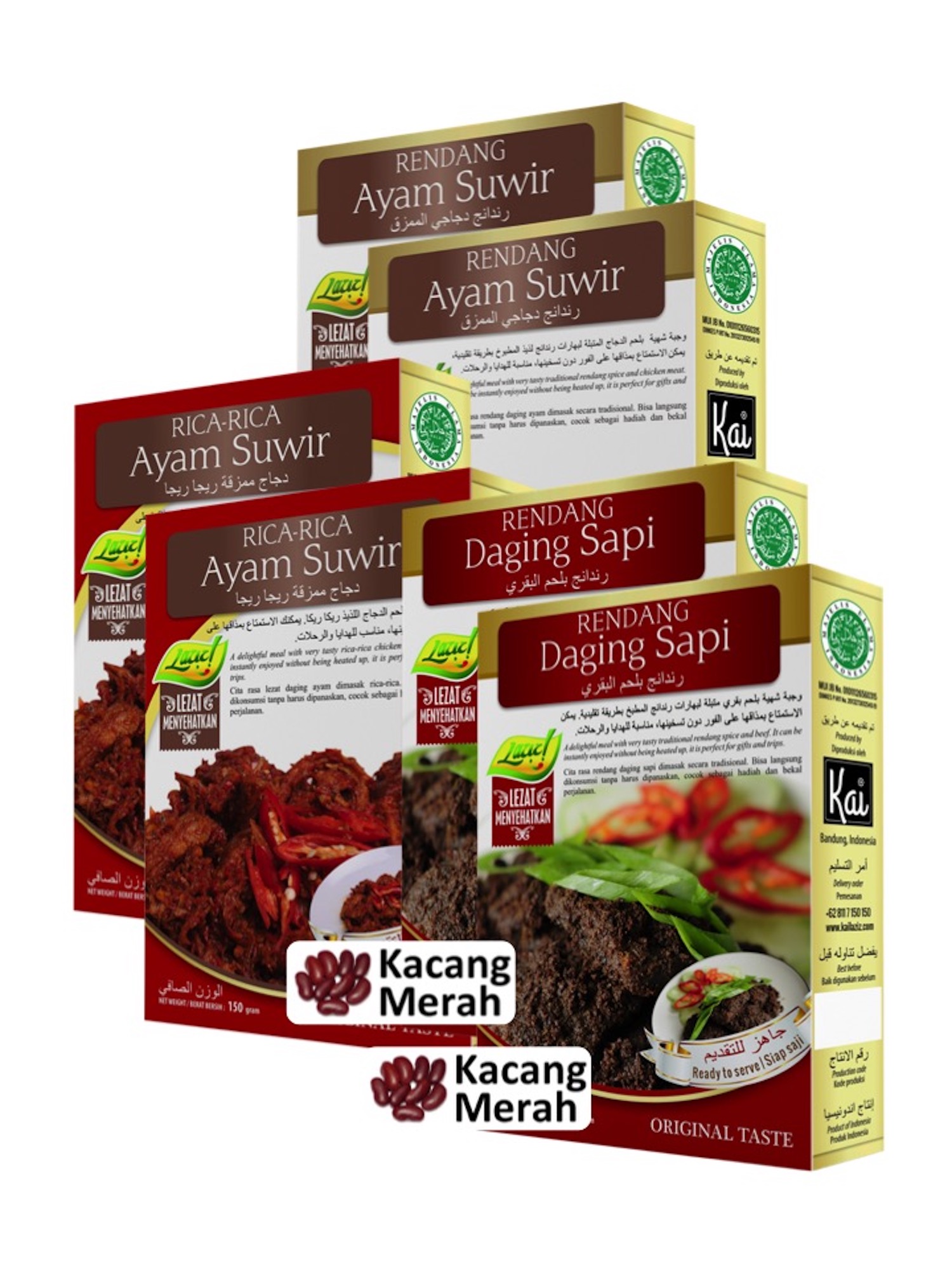 PAKET HEMAT RENDANG DAN RICA-RICA AYAM SUWIR, RENDANG DAGING SAPI KACANG MERAH