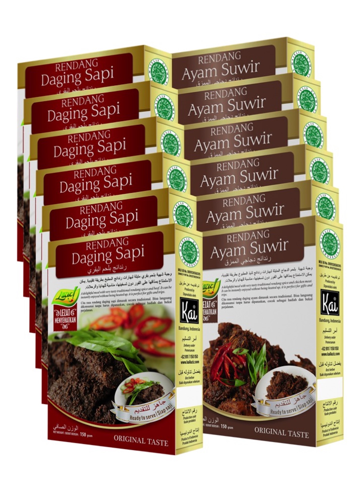 PAKET HEMAT 6 RENDANG DAGING SAPI, 6 RENDANG AYAM SUWIR