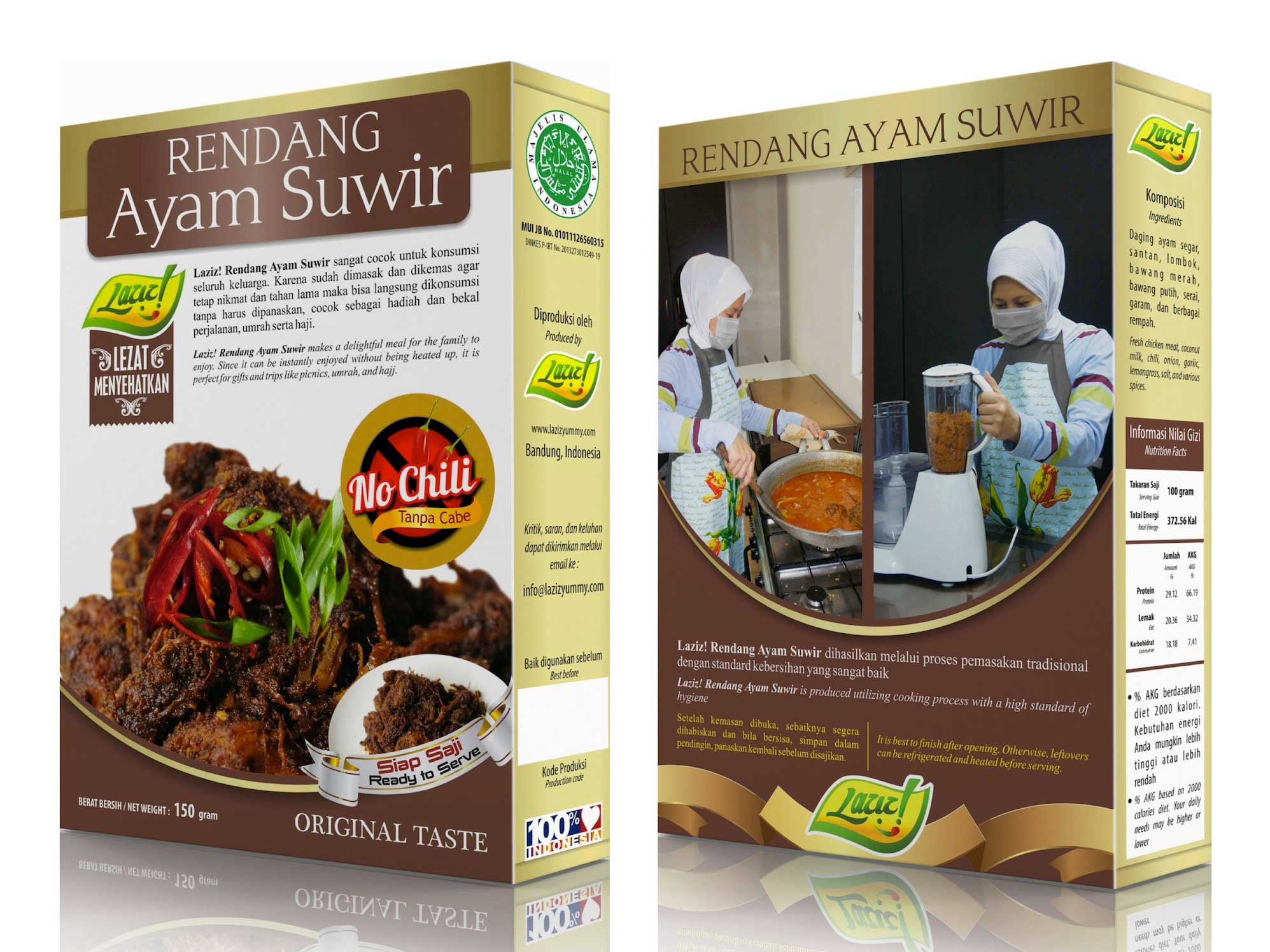 Laziz! Rendang Ayam Suwir No Chili 150gr