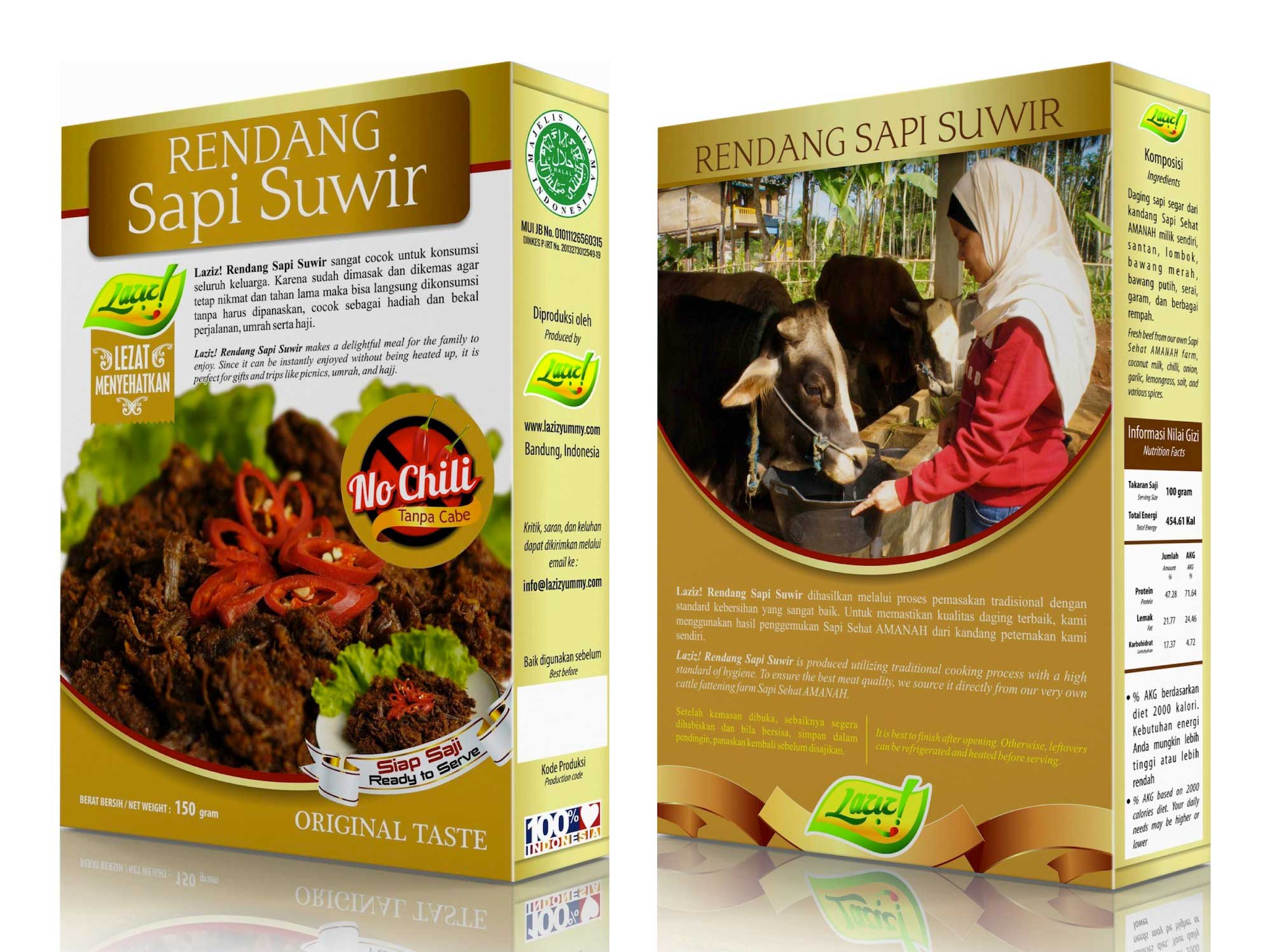 Laziz! Rendang Sapi Suwir No Chili 150gr