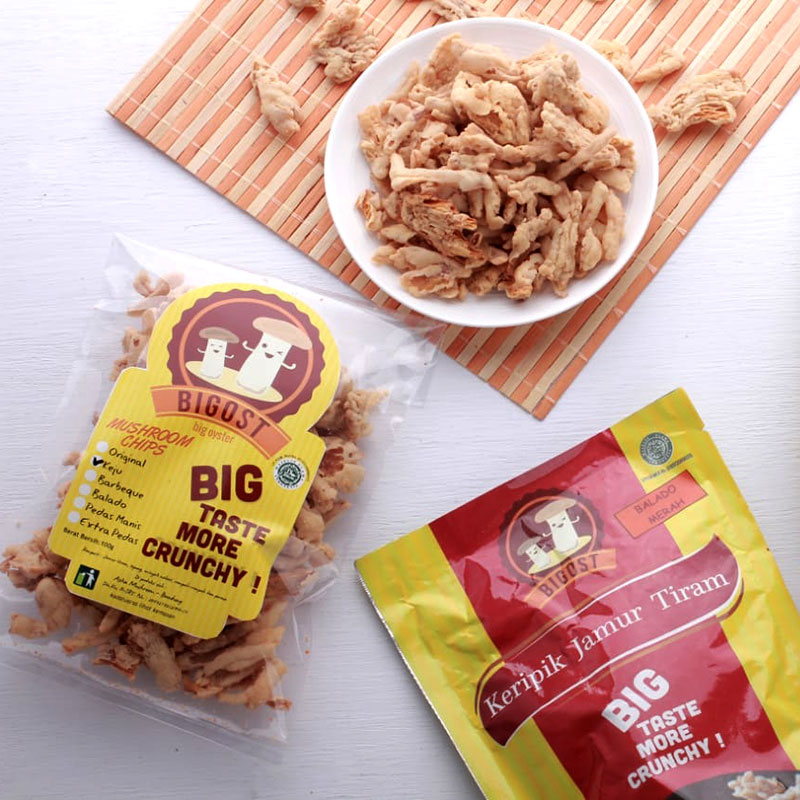 KERIPIK JAMUR TIRAM BBQ ISI 2 PACK @115GR