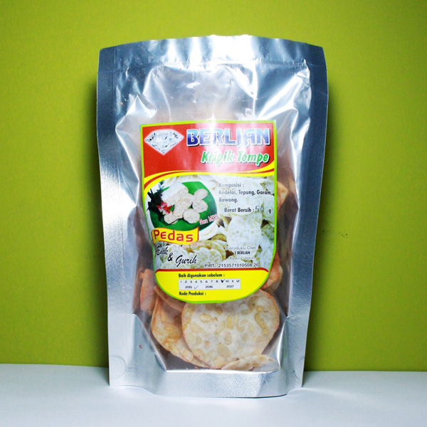 Keripik Tempe kemasan Foil Rasa Pedas 50 gr (Isi 5)