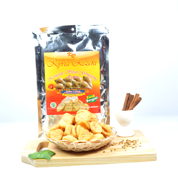 Kerupuk Siput Gong Gong Pedas (Isi 3 Pack @80Gr)