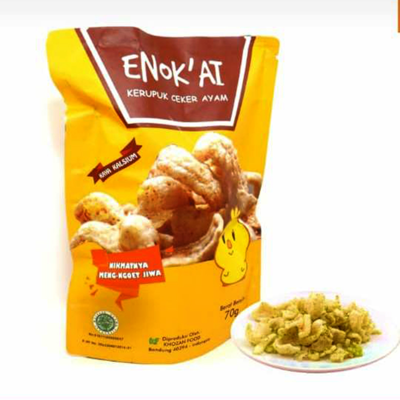 KERUPUK CEKER ENOK'AI ORIGINAL (ISI 2 PACK @70GR)