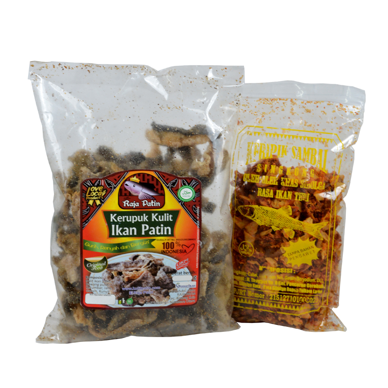 KERUPUK IKAN PATIN 250 GR + KERIPIK SAMBAL SIBOLGA 250GR