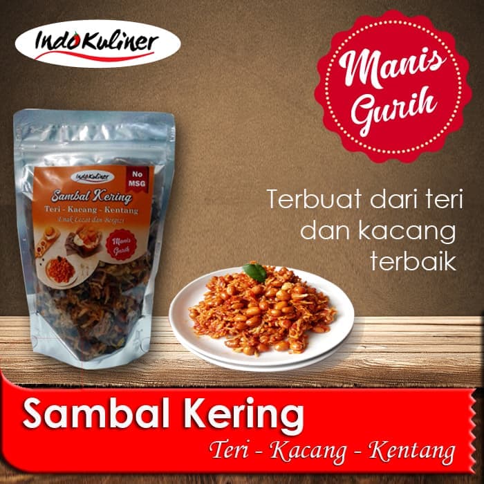 SAMBAL KERING IKAN TERI, KENTANG, KACANG 100GR