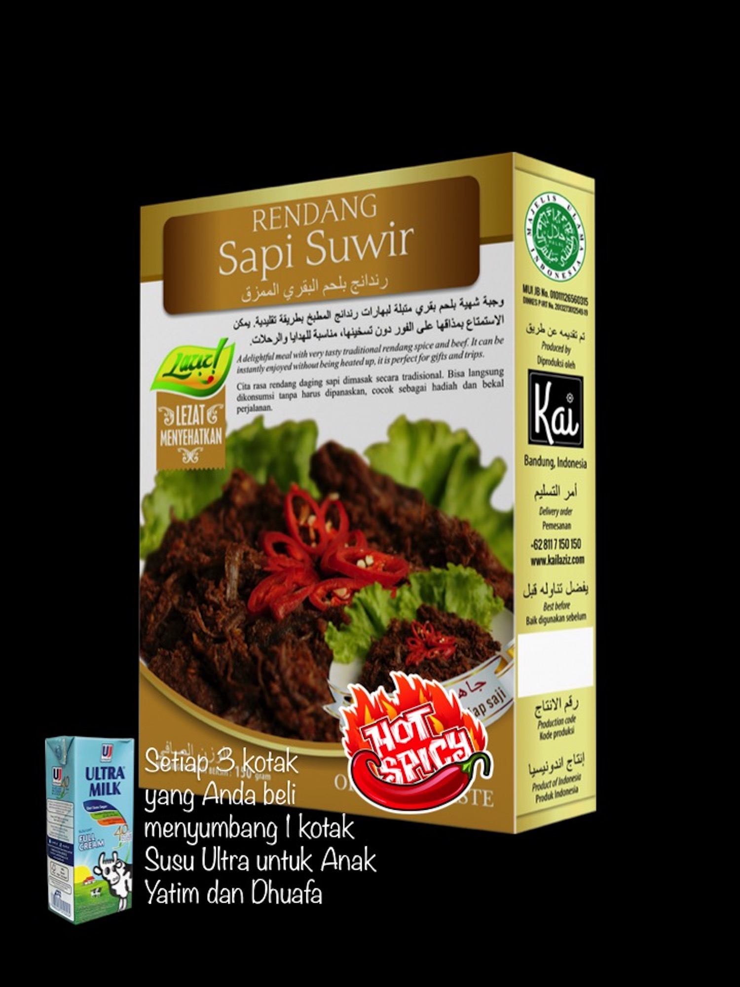 RENDANG SAPI SUWIR HOT SPICY KAI FOOD 150GR