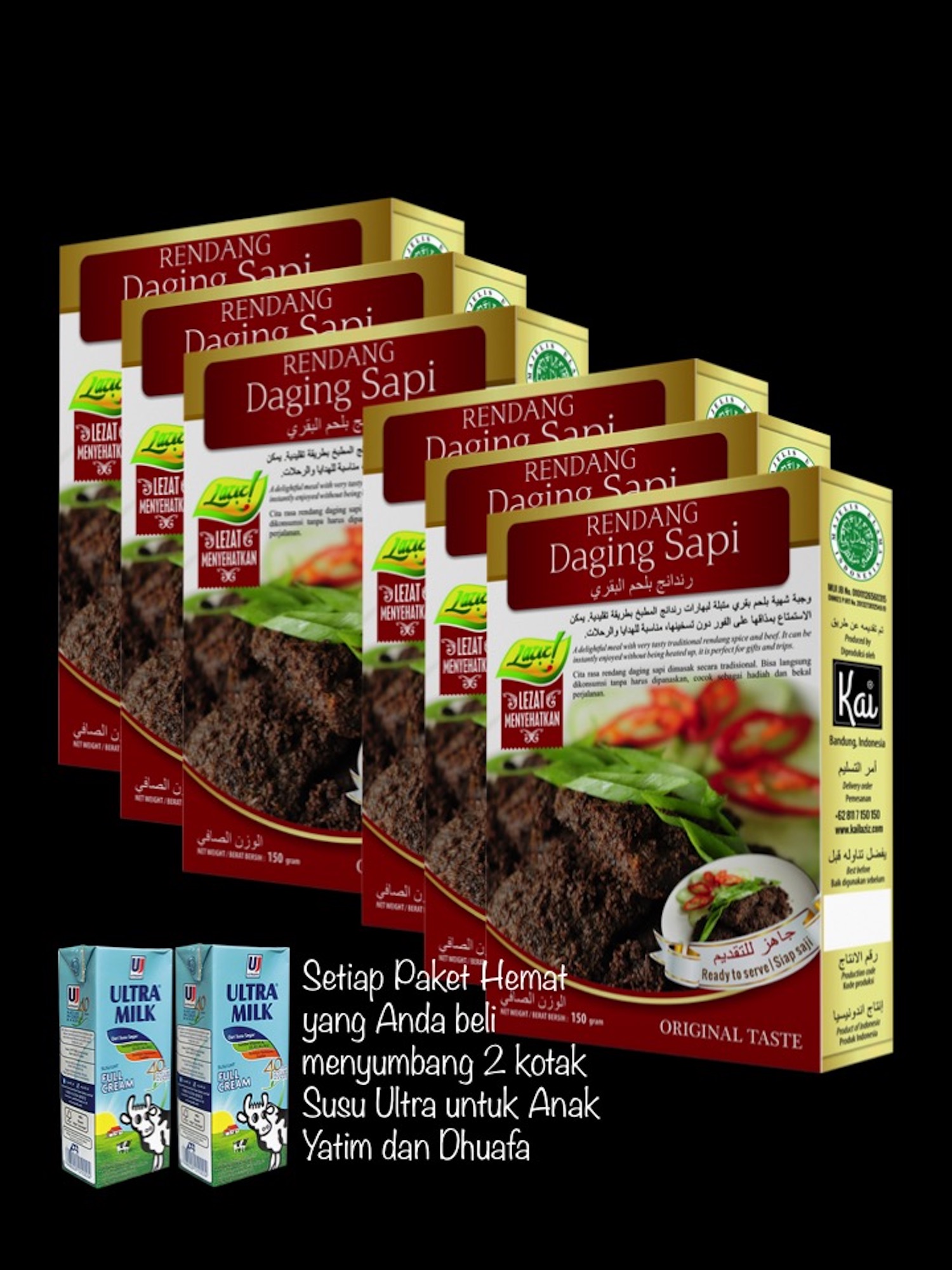 PAKET HEMAT 6 RENDANG DAGING SAPI KAI FOOD 900GR