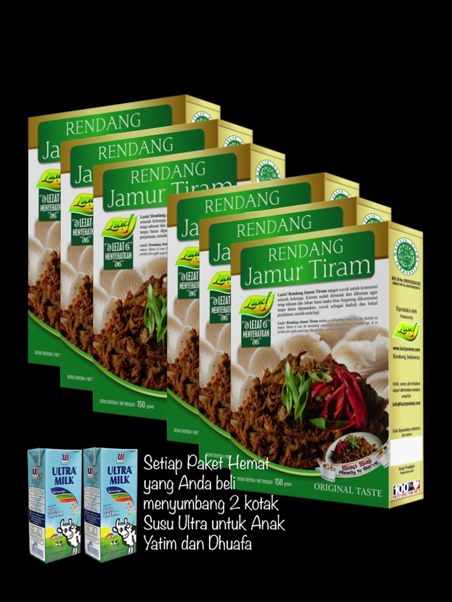 PAKET HEMAT 6 RENDANG JAMUR TIRAM KAI FOOD 900GR