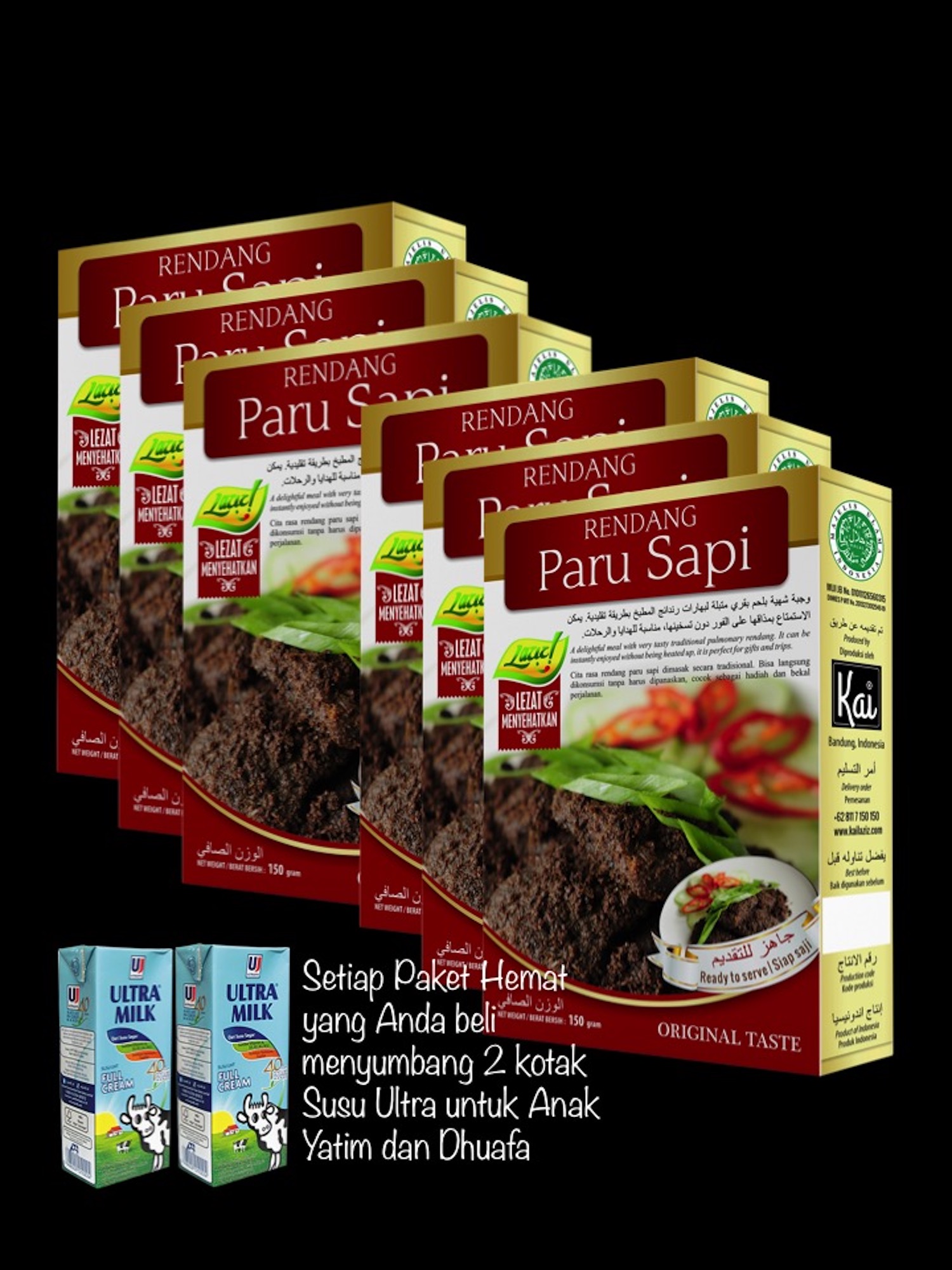 PAKET HEMAT 6 RENDANG PARU SAPI KAI FOOD 900GR