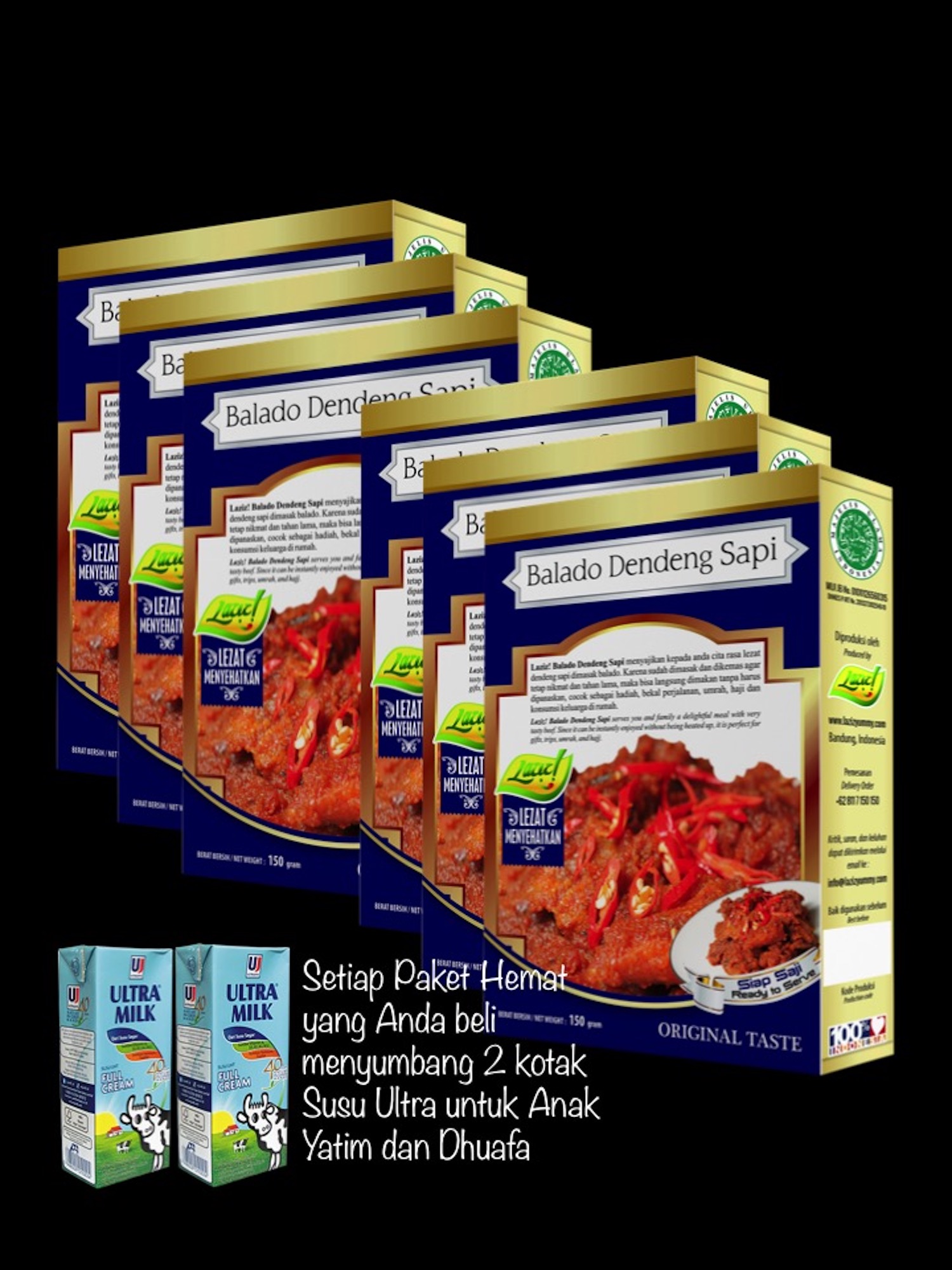 PAKET HEMAT 6 BALADO DENDENG SAPI KAI FOOD 900GR