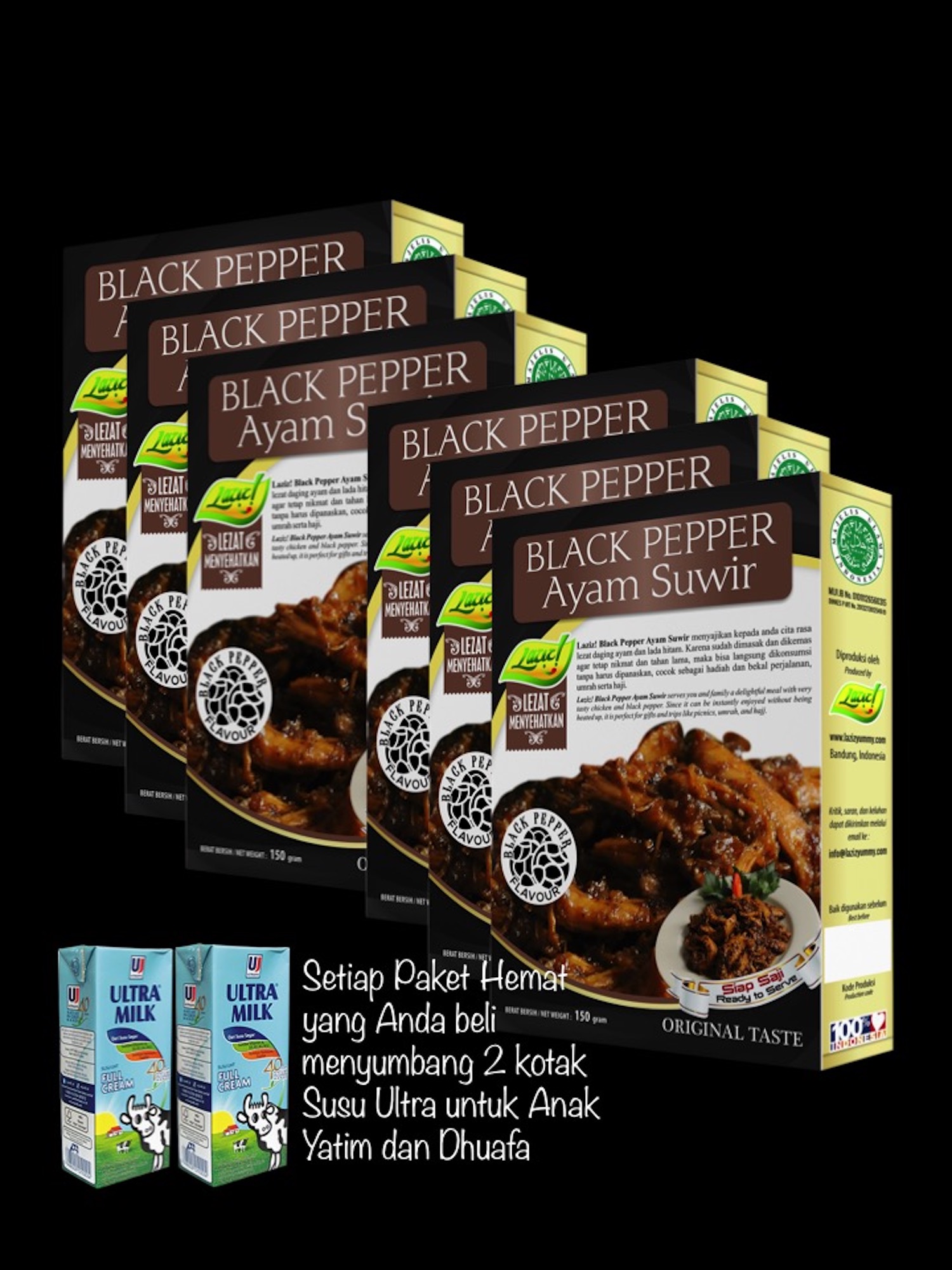 PAKET HEMAT 6 BLACK PEPPER AYAM SUWIR KAI FOOD 900GR