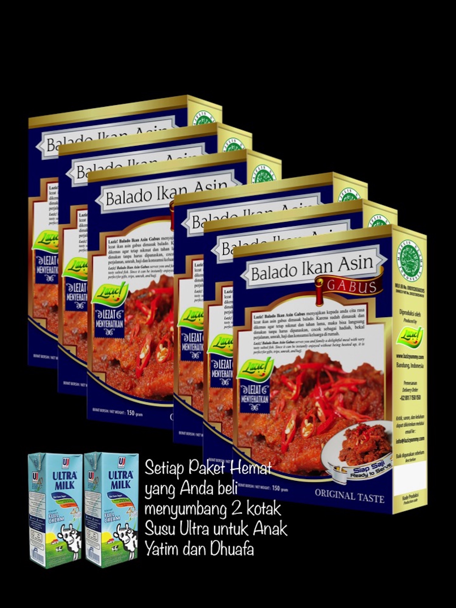 PAKET HEMAT 6 BALADO IKAN ASIN GABUS KAI FOOD 900GR