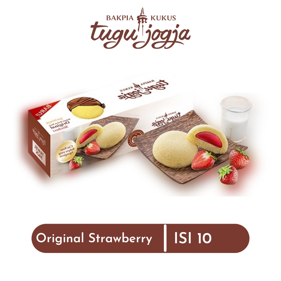 BAKPIA KUKUS TUGU ORI STRAWBERRY (TRAVEL PACK ISI 10PCS)