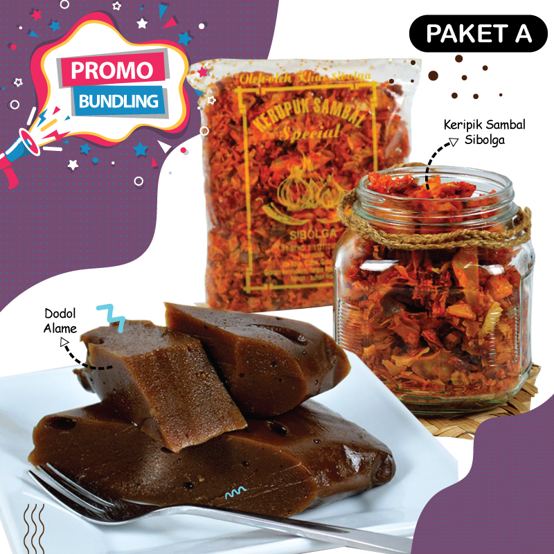 PAKET A KERIPIK SAMBAL SIBOLGA 500GR & DODOL ALAME KHAS SIPIROK 500GR