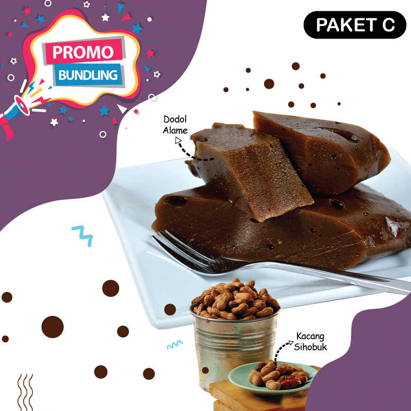 PAKET C DODOL ALAME KHAS SIPIROK 500GR & KACANG SIHOBUK KHAS TARUTUNG 500GR