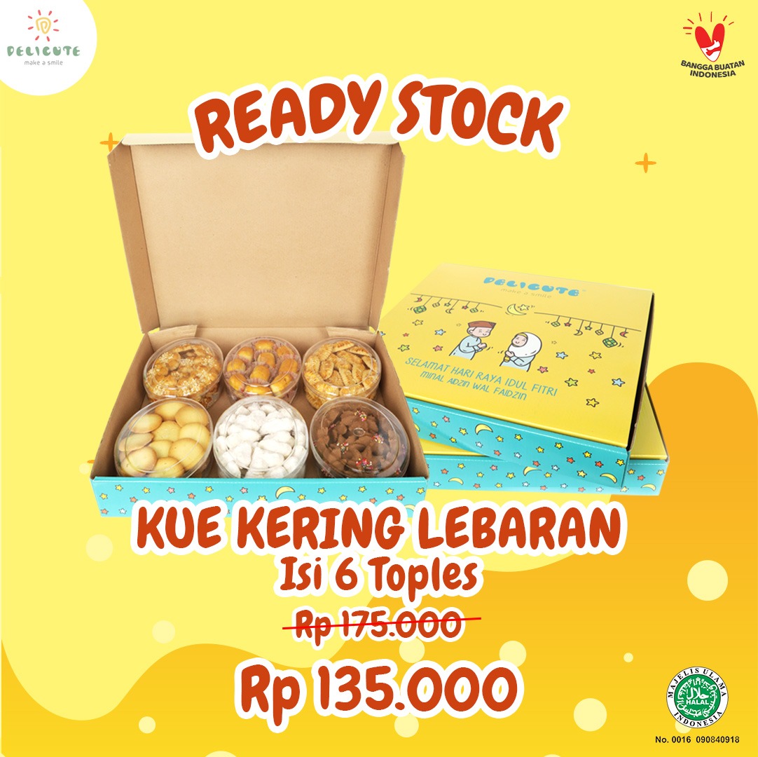 PAKET HAMPERS KUE KERING LEBARAN DELICUTE ISI 6 VARIAN