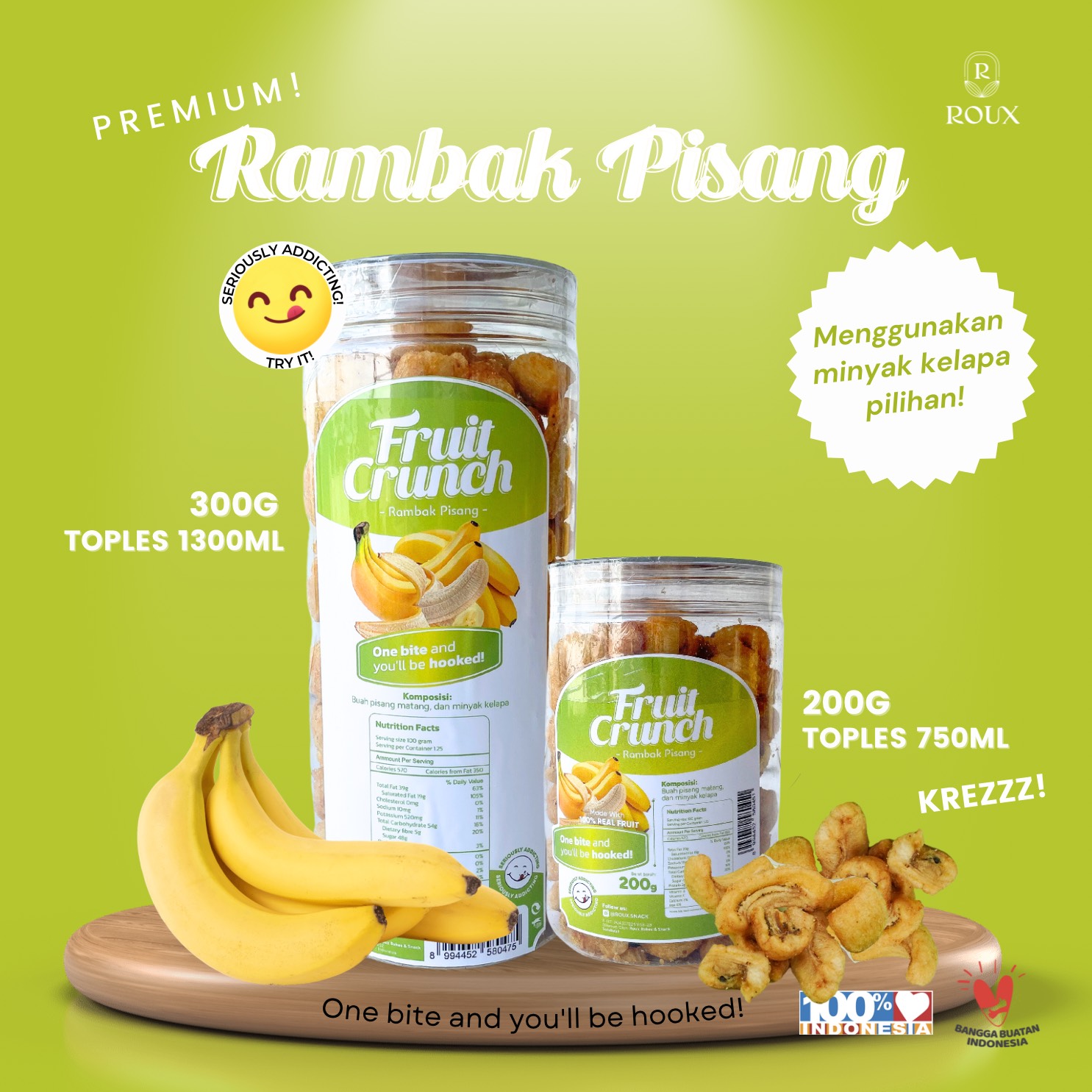 FRUIT CRUNCH RAMBAK PISANG TOPLES 750ML 